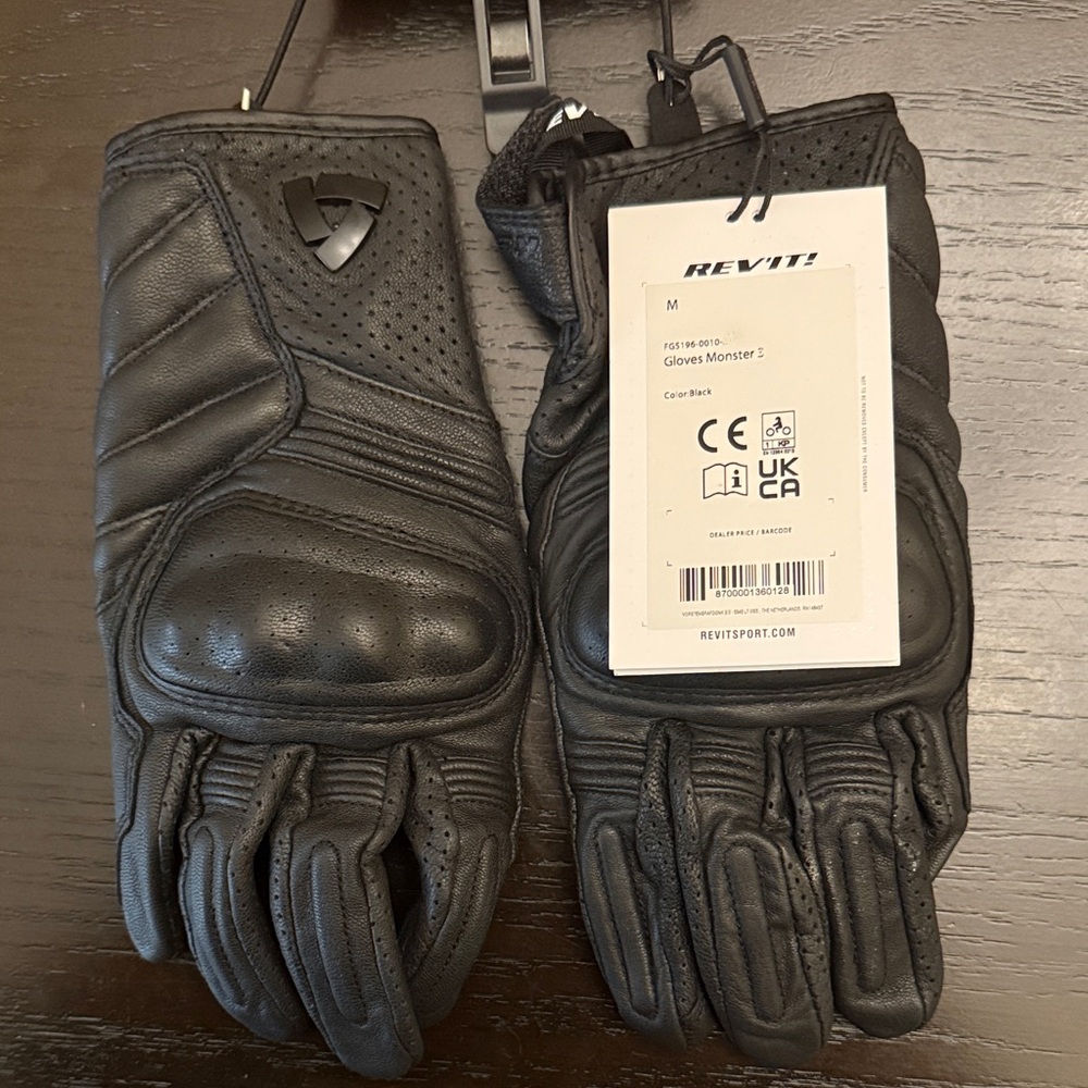 Rev'It! Black Medium Leather Motorcycle Gloves